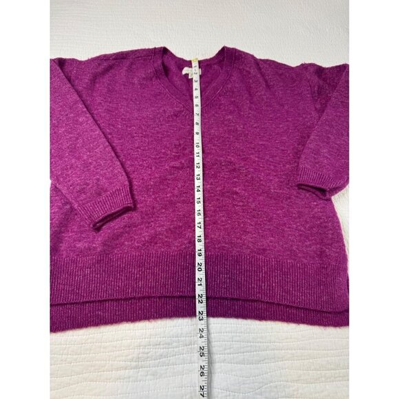 Lucky Brand Womens V-Neck Long Sleeve Pullover Casual Sweater Size SP Magenta - Picture 5 of 8
